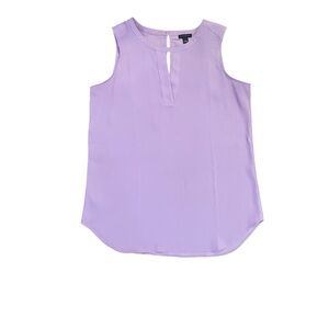 Ann Taylor Lavender Sleeveless Blouse Size S Keyhole Neck Work Top